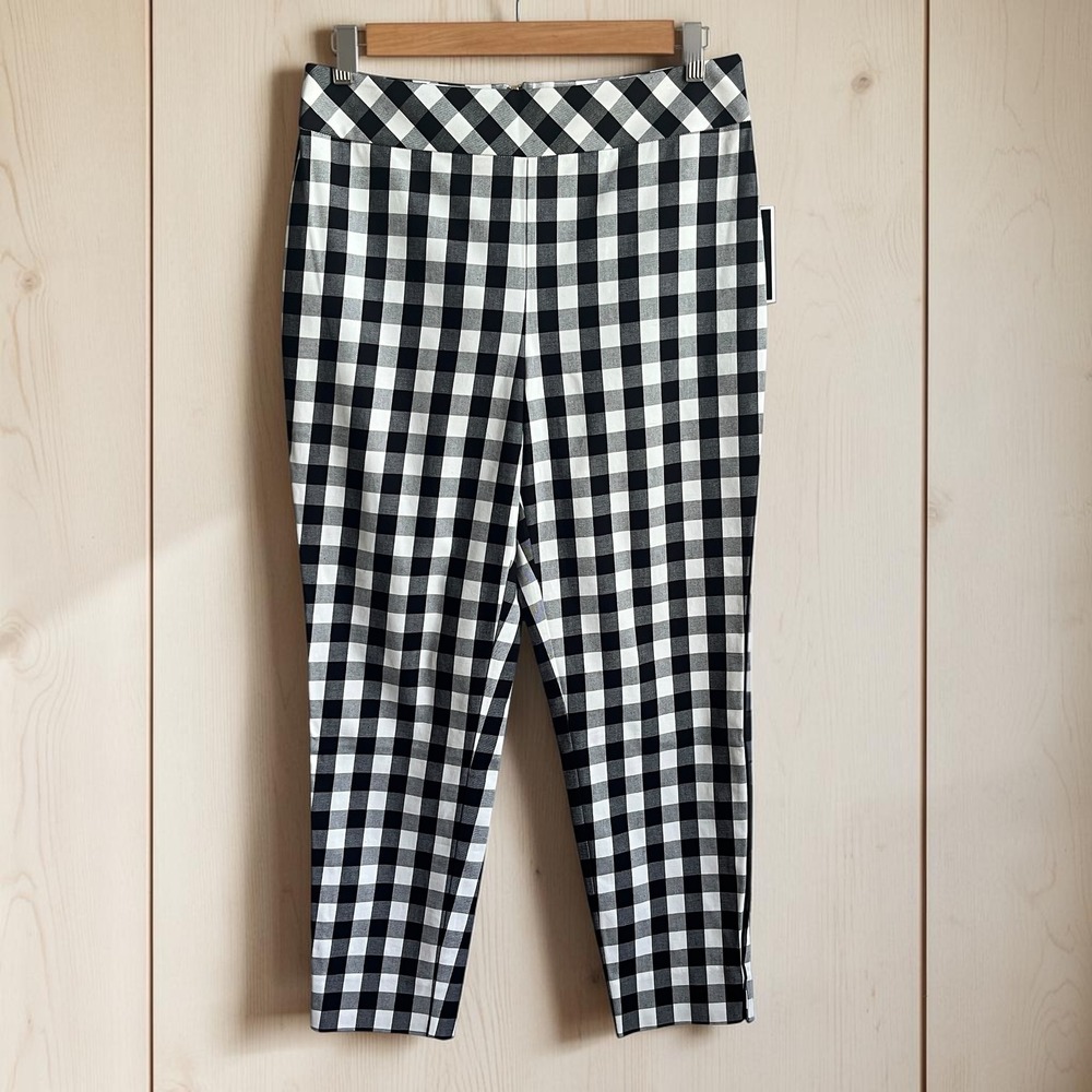 Juicy Couture Pants Women's 10 New NWT Gingham Black White Preppy Office Picnic